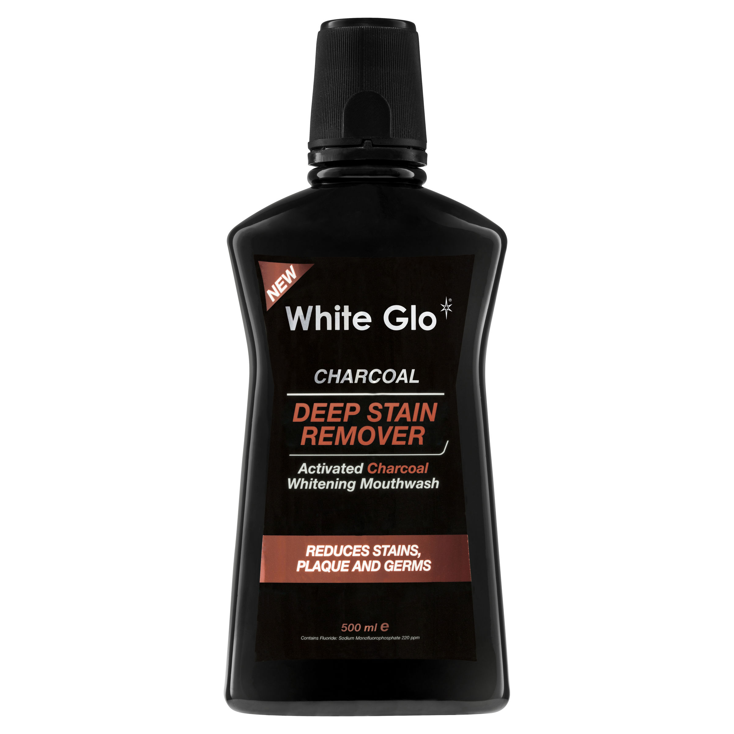 White Glo Charcoal Deep Stain Remover Mouthwash 500mL-1