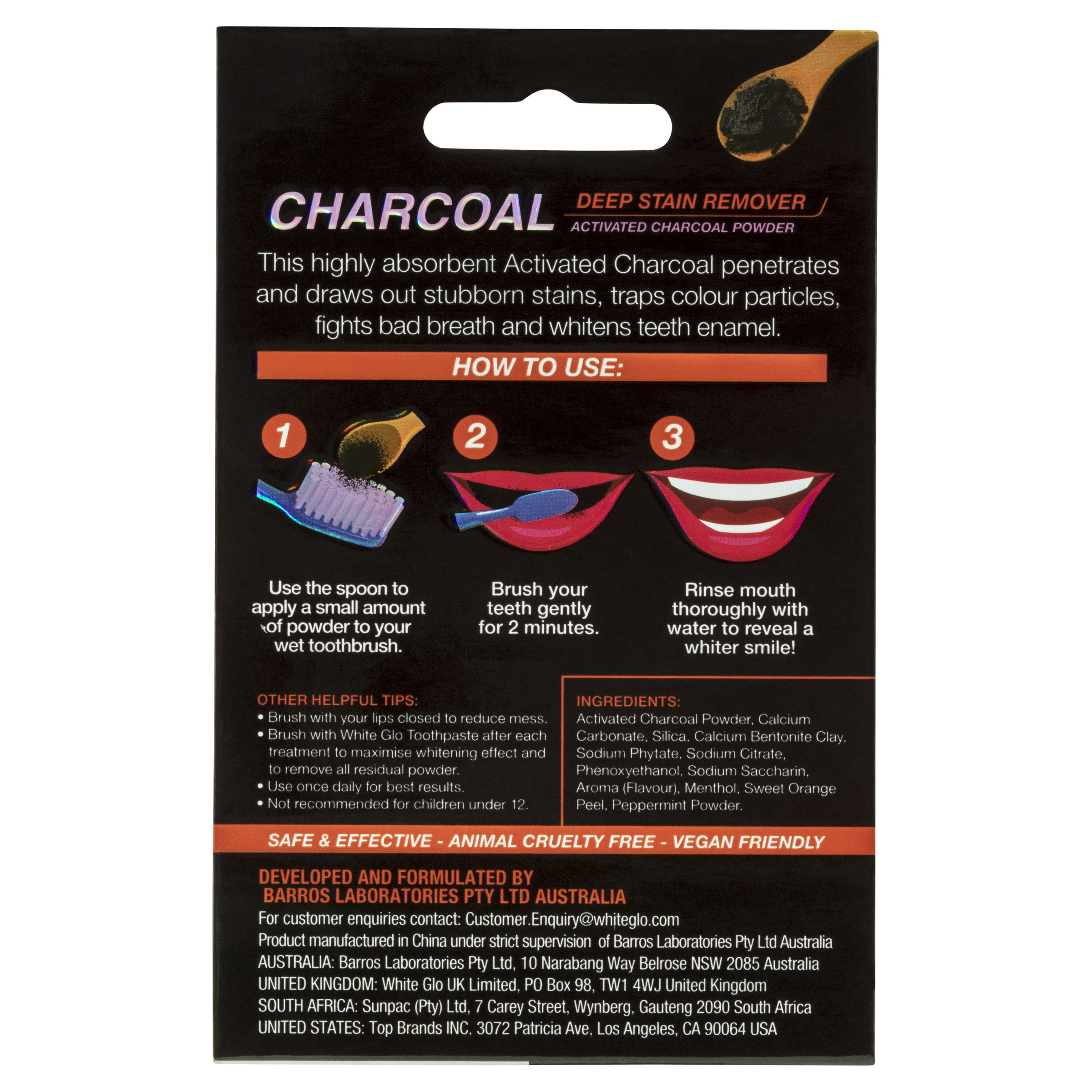 White Glo Charcoal Deep Stain Remover Powder 30g-2